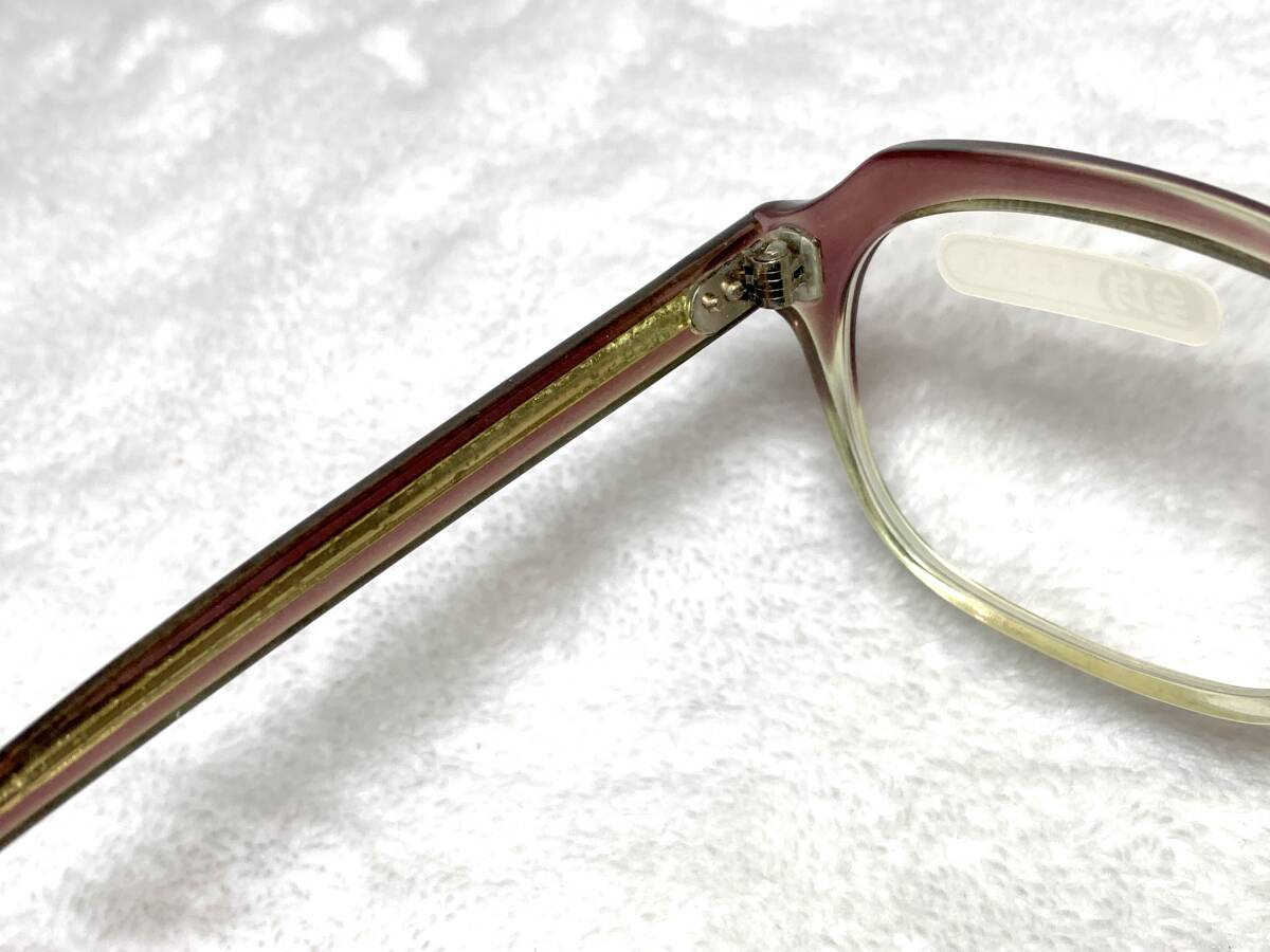  dead stock farsighted glasses +3.50 two-tone cell adzuki bean all . Vintage unused frame Showa Retro futoshi cell glasses Paris type men's lady's 