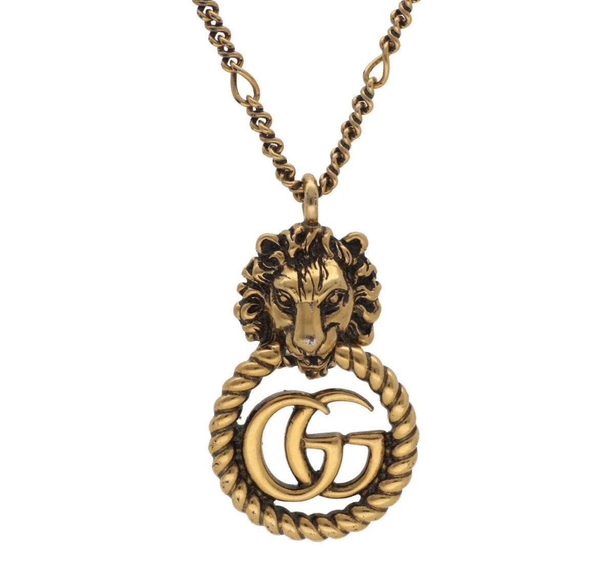 GUCCI グッチ ダブルG ライオンヘッド ネックレス ゴールド GG GUCCI グッチ ダブルG ライオンヘッド ネックレス ゴールド GG