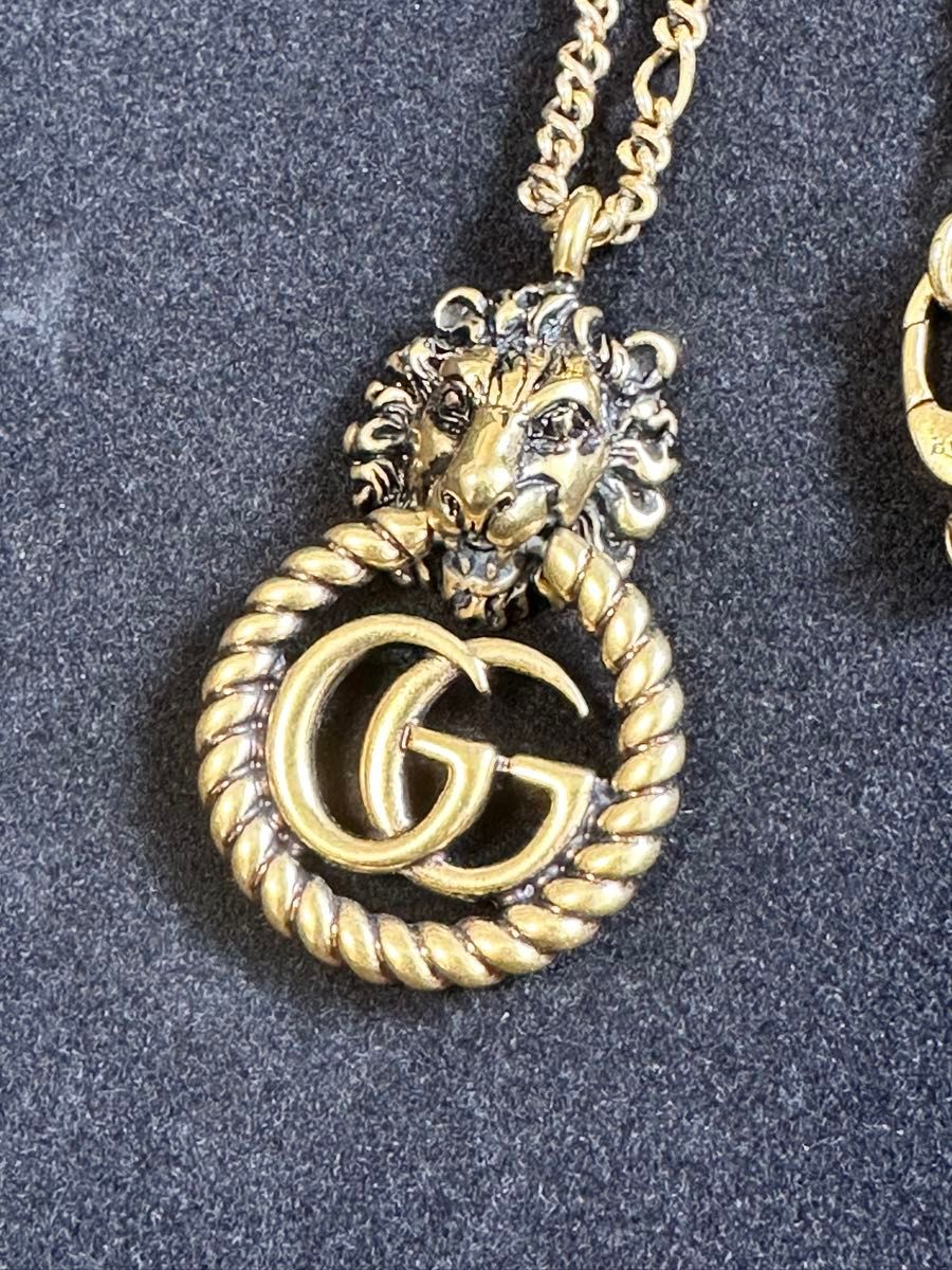 GUCCI グッチ ダブルG ライオンヘッド ネックレス ゴールド GG GUCCI グッチ ダブルG ライオンヘッド ネックレス ゴールド GG