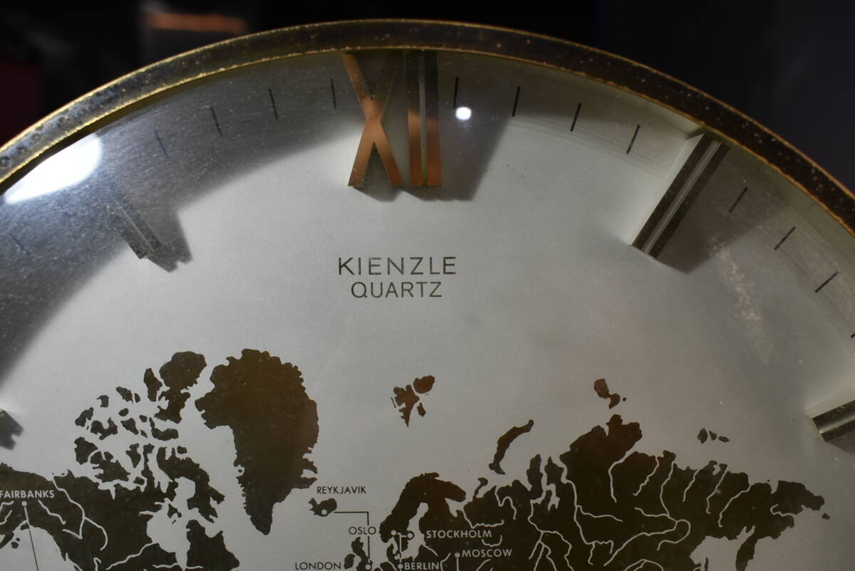 Qo005 Vintage Kienzle Quartz World Desk Mantle Clock Made in Qo005 Vintage Kienzle Quartz World Desk Mantle Clock Made in