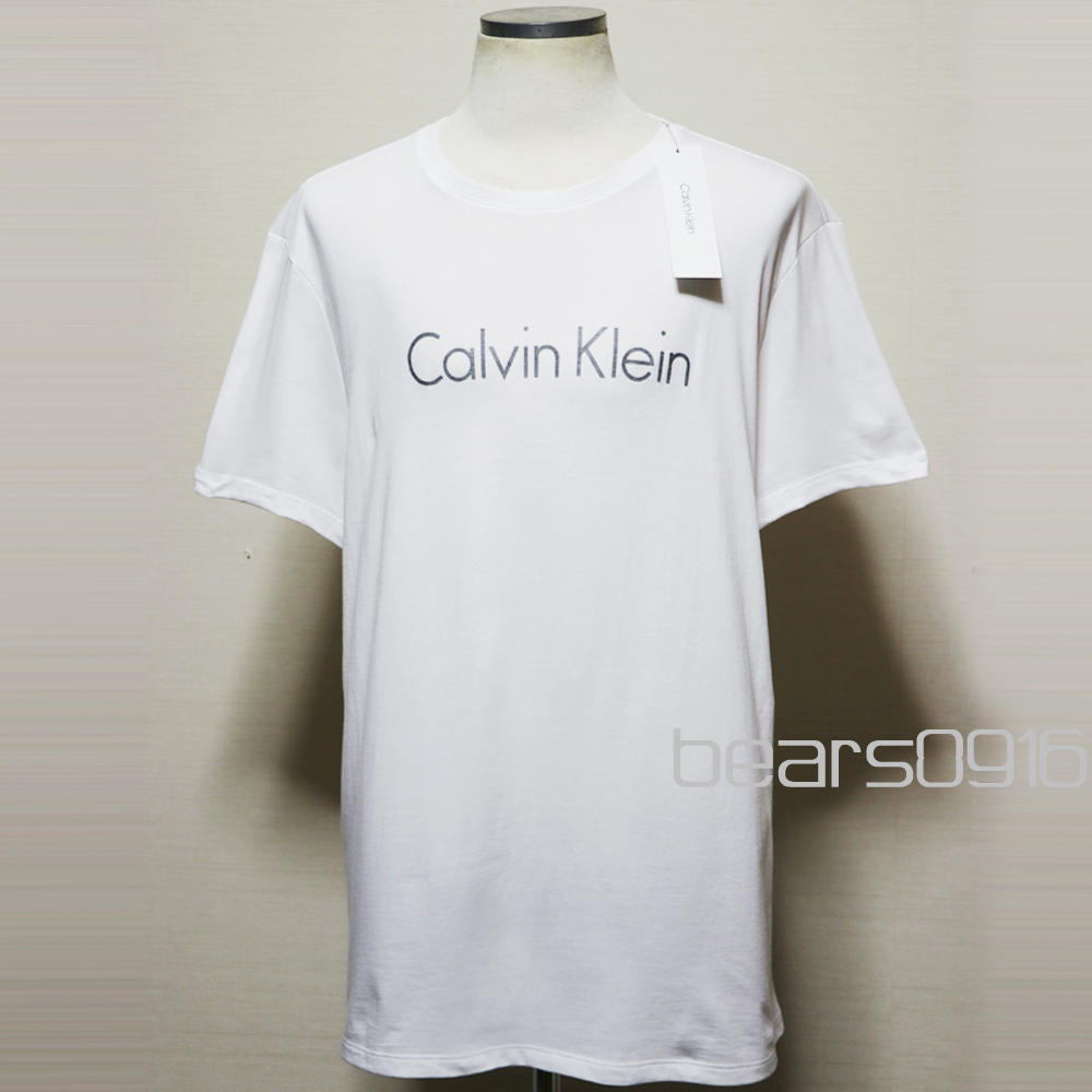 新品アメリカ購入品 CALVIN KLEIN カルバンクライン ロゴプリント 半袖Ｔシャツ 白XL