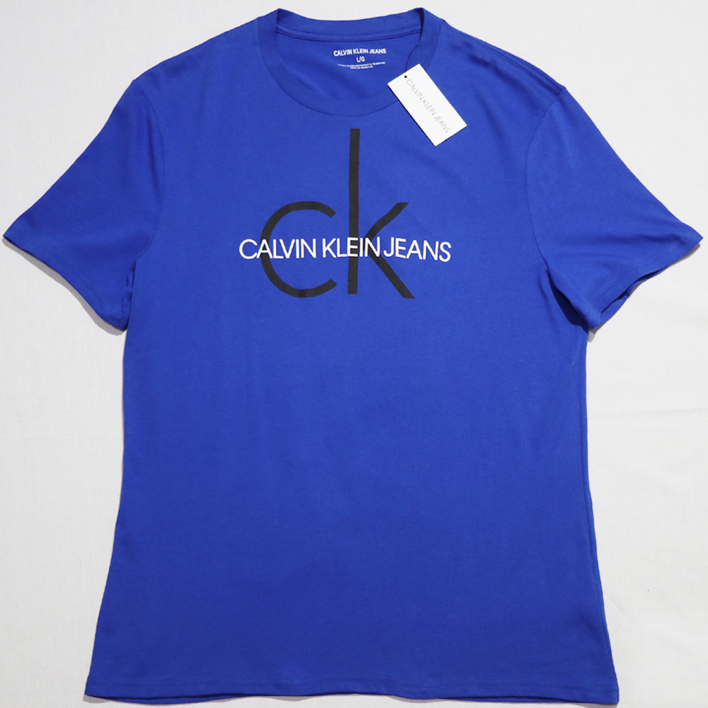 新品アメリカ購入品 CALVIN KLEIN JEANS カルバンクライン ロゴプリント 半袖Ｔシャツ 青L_画像5