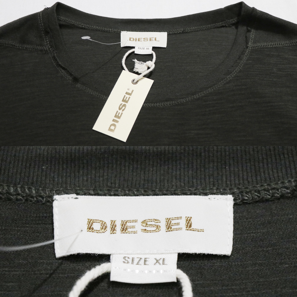 新品アメリカ購入品 DIESEL ディーゼル カットオフ半袖Ｔ杢ダークカーキ XL_画像7