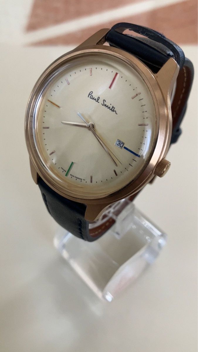 美品　PAUL SMITH ポールスミス レザーベルト 腕時計 型番2510-T023339稼働電池交換済み 稼働品