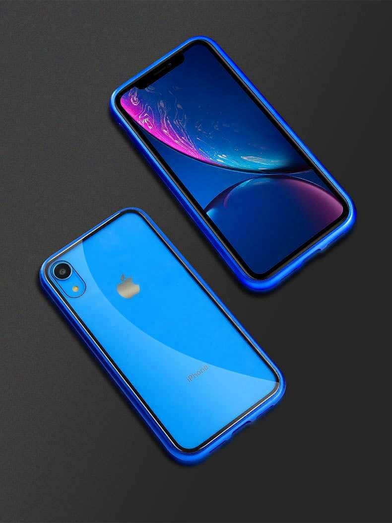 [ same day shipping ] smartphone case the back side glass clear case iPhoneX blue 