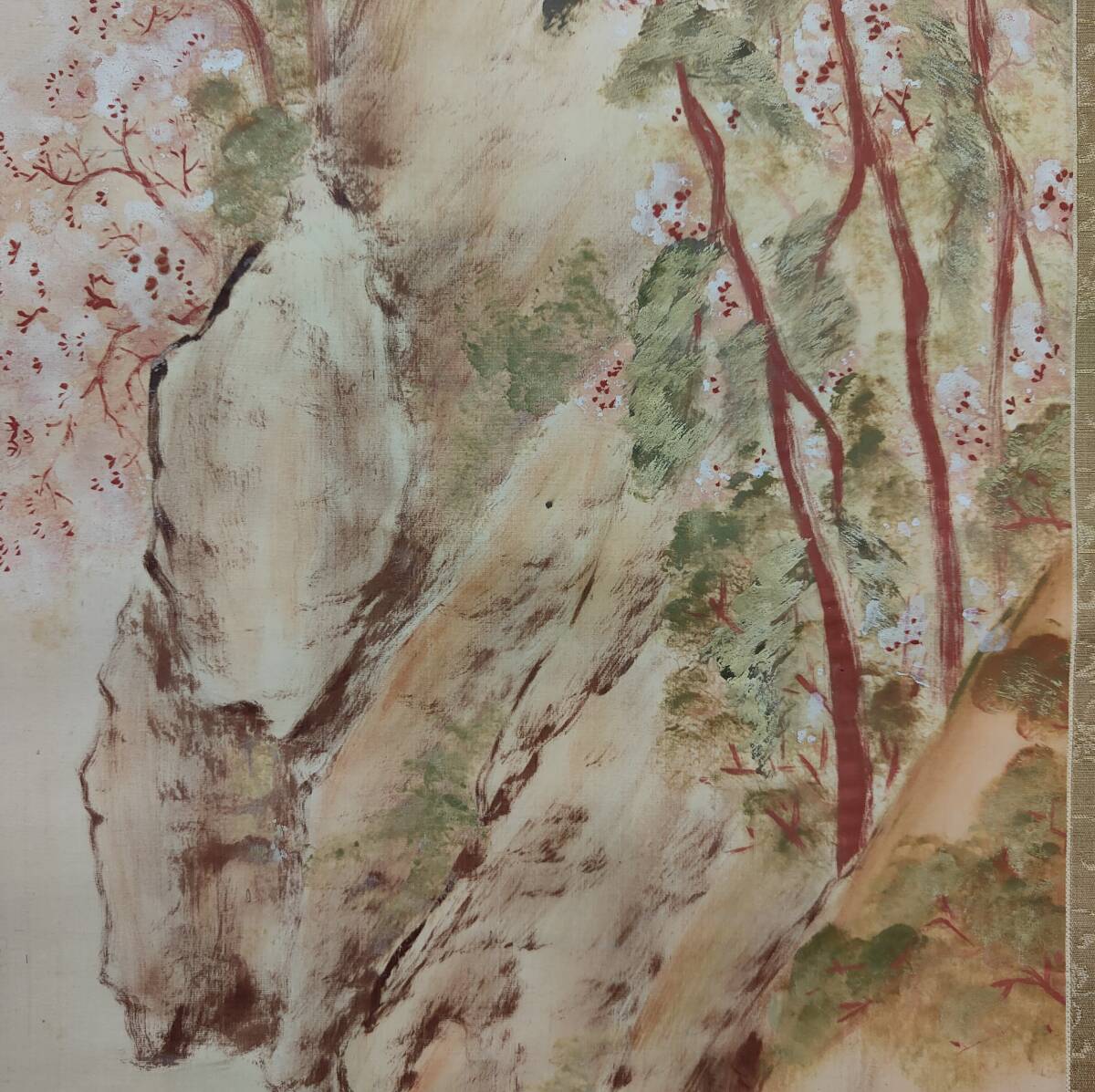 真作上田陽愷嵐山春色漆絵金襴表装布袋屋掛軸HB16 売買された 真作上田陽愷嵐山春色漆絵金襴表装布袋屋掛軸HB16 売買された