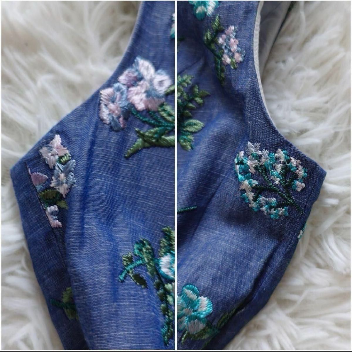 美品 トッカ ワンピース ドレス 花柄刺繍 コットンリネン 2 M 美品 トッカ ワンピース ドレス 花柄刺繍 コットンリネン 2 M