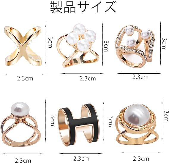 スカーフリング 6個セット スカーフリングバックルクリップ スカーフリング 6個セット スカーフリングバックルクリップ