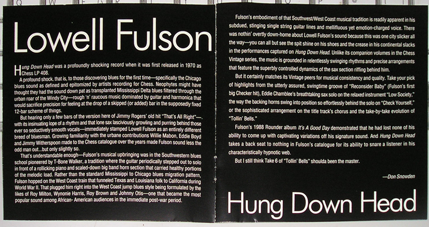 【CD】ロウエル・フルソン／HUNG DOWN HEAD_画像4