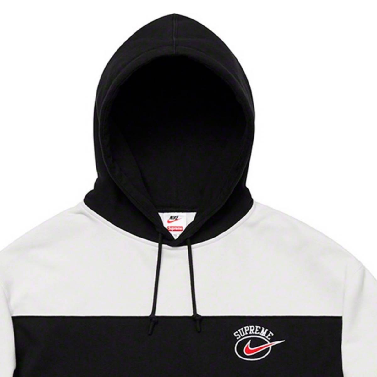 新品 未使用 正規品 ◆ Supreme 19SS Nike Stripe Hooded Sweatshirt White/Black サイズM ◆ _画像6
