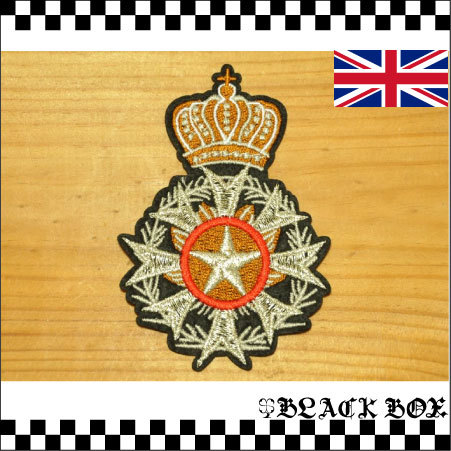 英国 インポート ワッペン パッチ イングランド王室 紋章 エンブレムパッチ 王冠 クラウン Crown イギリス ENGLAND イングランド UK GB 277_画像1
