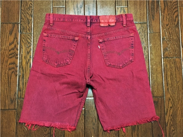 USA made Levi's Levi*s 501 after dyeing red cut off jeans Denim shorts short bread America made search 80s 80 period 