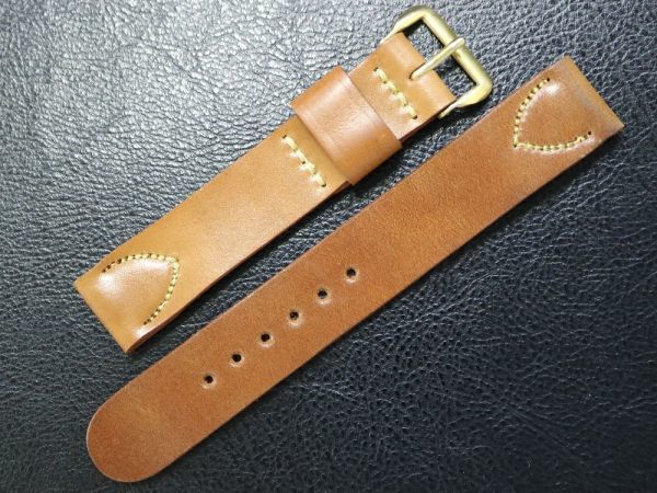[16.5. tea ] dead stock 1950*S [CHIC] shell cordovan horse leather leather antique Vintage wristwatch belt band 