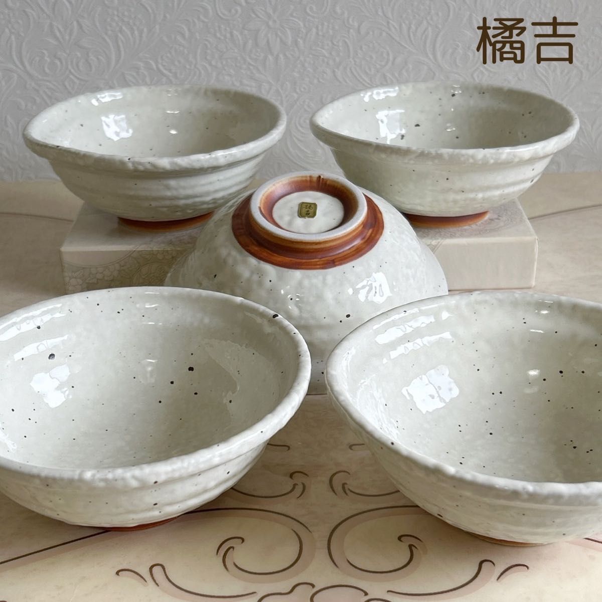 たち吉 白釉 中鉢揃 5枚セット 丼ぶり 煮物鉢 多用鉢 粉引き 和 たち吉 白釉 中鉢揃 5枚セット 丼ぶり 煮物鉢 多用鉢 粉引き 和
