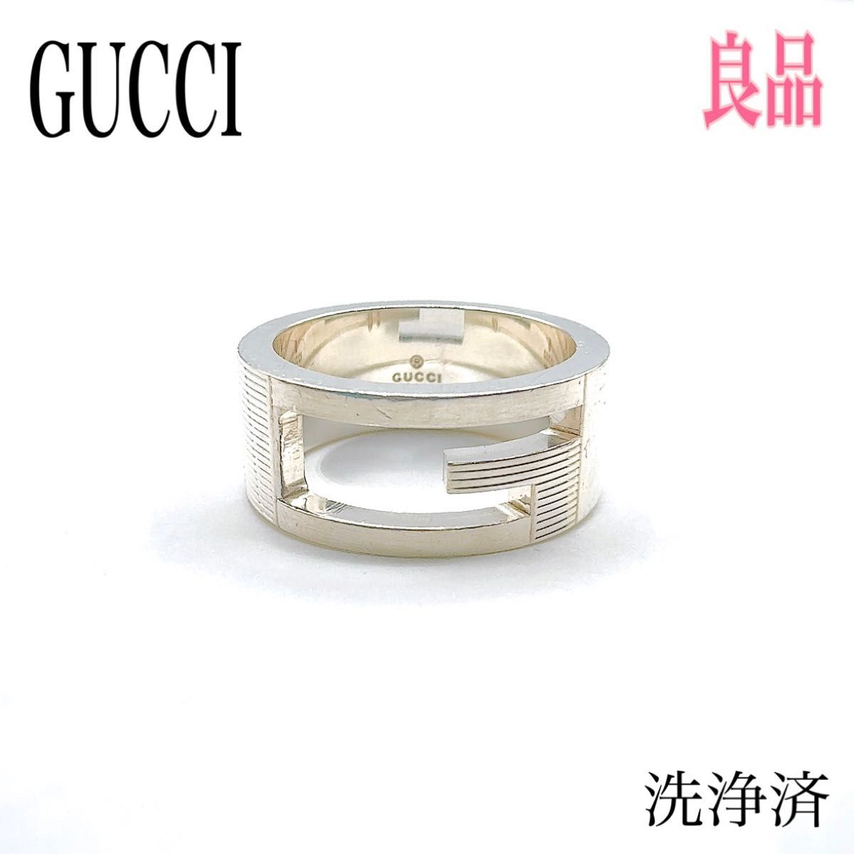 グッチ ブランデッド G リング 指輪 925 シルバー 刻印10 約9号 グッチ ブランデッド G リング 指輪 925 シルバー 刻印10 約9号