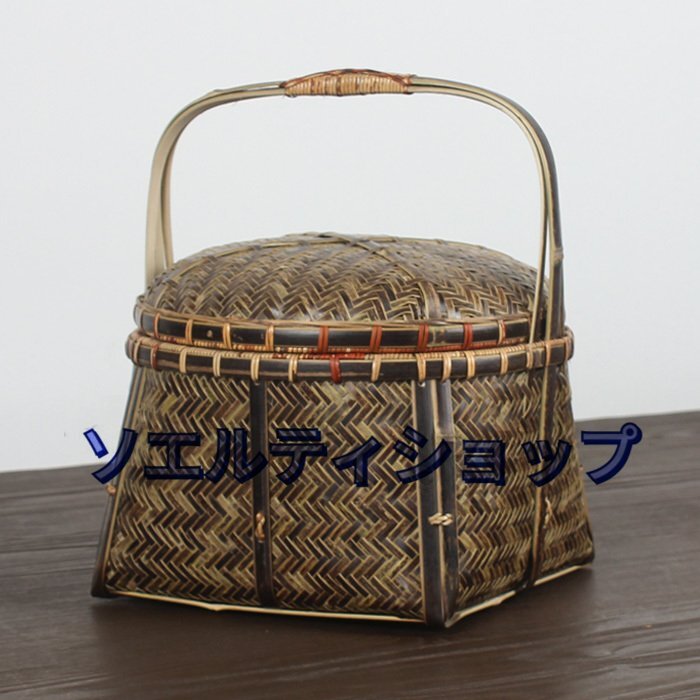 新入荷☆バスケット 収納かご おしゃれ竹籠 編み 取っ手 持ち手 新入荷☆バスケット 収納かご おしゃれ竹籠 編み 取っ手 持ち手