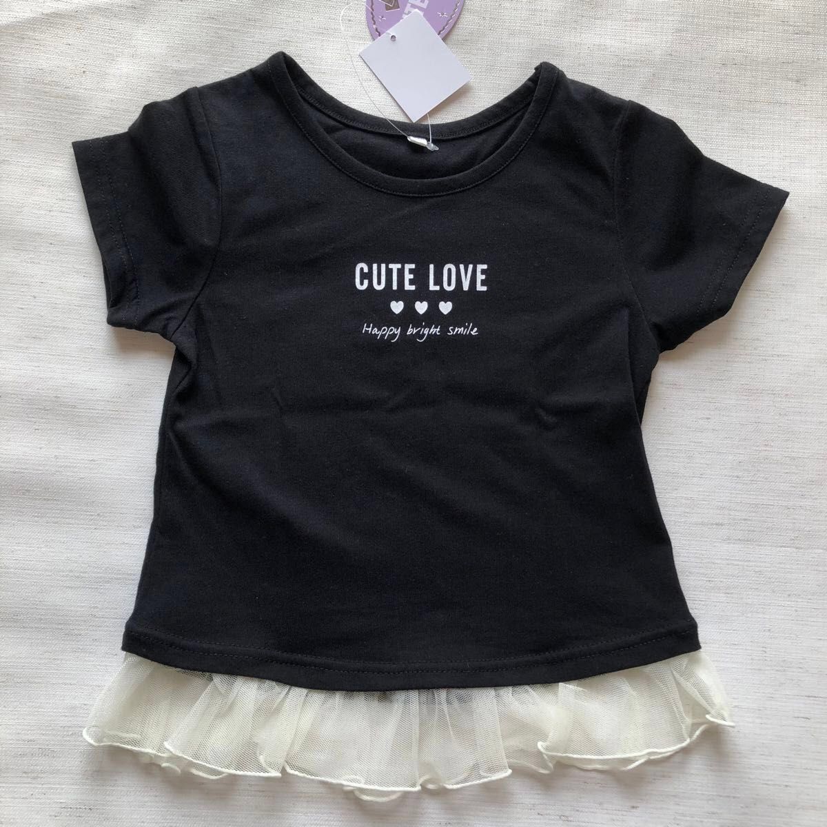 女の子 120  Tシャツ　2枚セット ♪ CUTE LOVE  未使用　Ａ