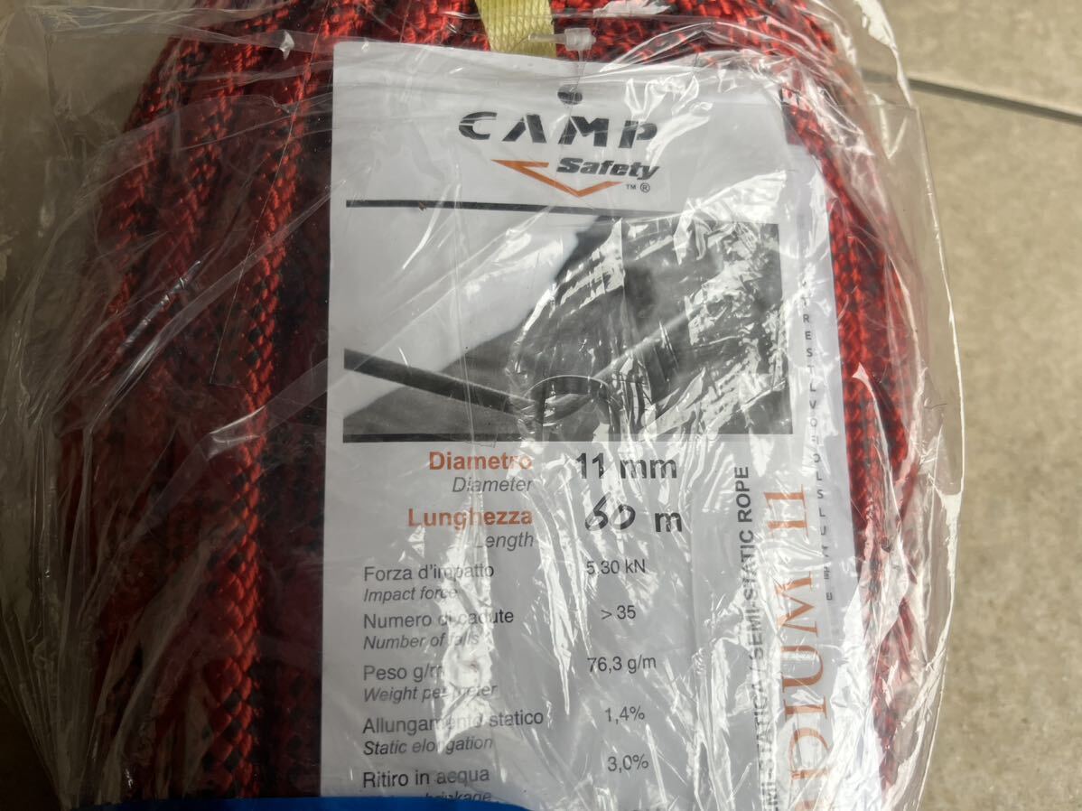 6800円 【新品】CAMP セミスタッティックロープ11mm 60 - ミノー 6800円 【新品】CAMP セミスタッティックロープ11mm 60 - ミノー