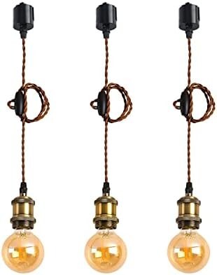 ■送料無料■LVWIT ペンダントライト E26口金 LED電球付き フィラメント電球 G80 電球ソケット 照明器具 配線ダク