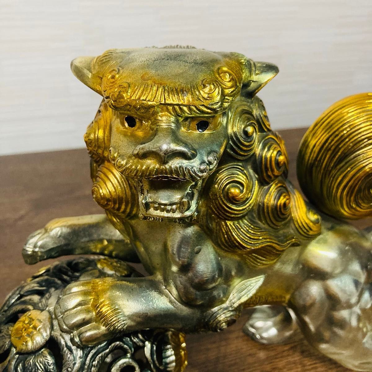 金属製 玉獅子 獅子 置物 インテリア 縁起物 玉乗り 金属工芸 金属製 玉獅子 獅子 置物 インテリア 縁起物 玉乗り 金属工芸