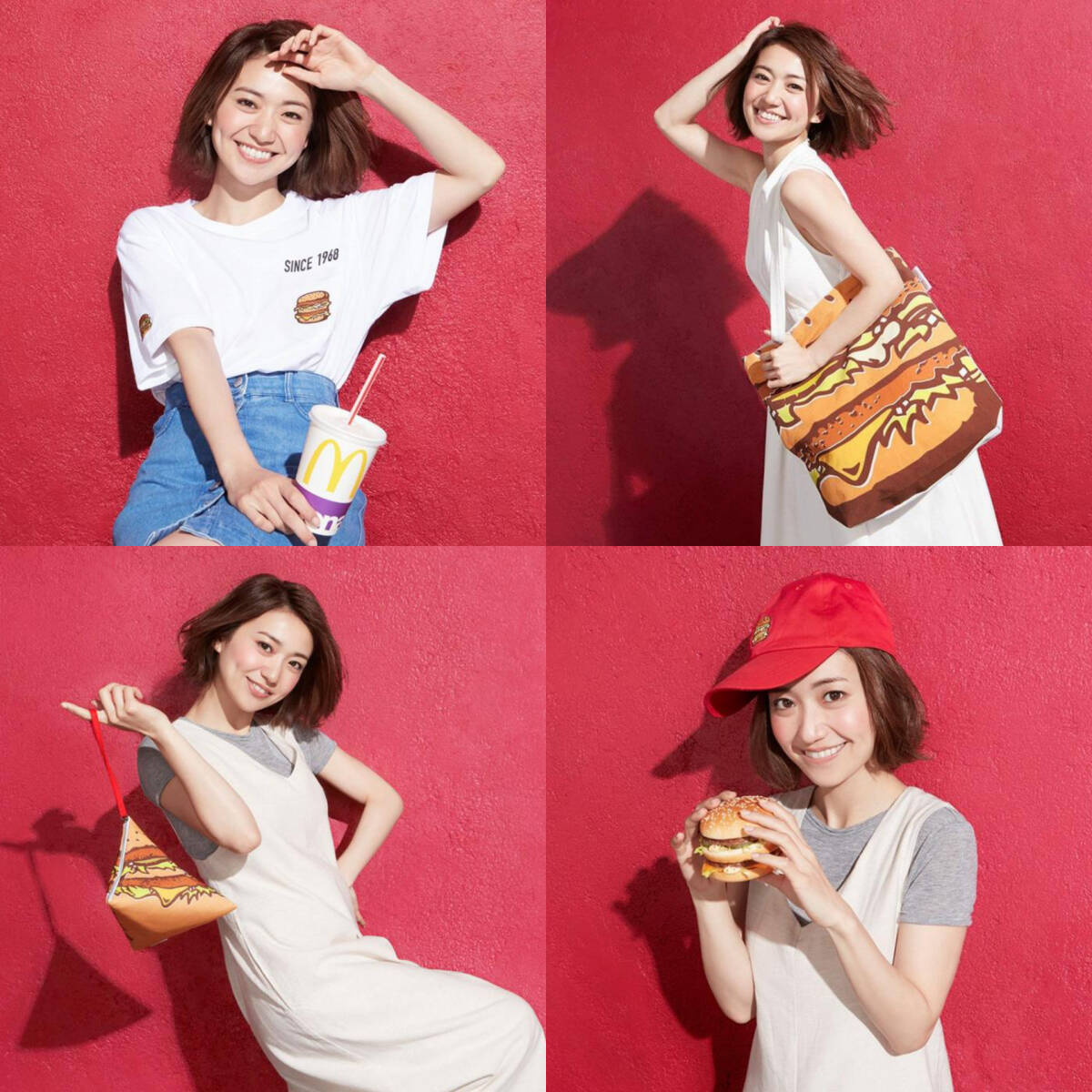 マクドナルド×BEAMS Tシャツ(M)・トートバッグ・ポーチ・キャップ セット マクドナルド×BEAMS Tシャツ(M)・トートバッグ・ポーチ