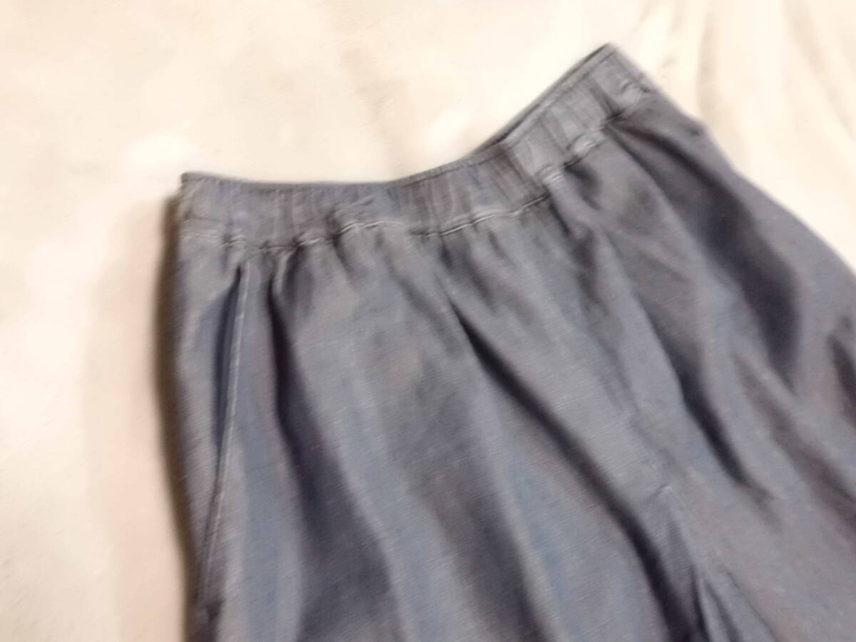  весна лето 2.3 раз "надеты" прекрасный товар niko and... мягкость темно-синий Denim style tuck длина одежды длина . маленький видно гаучо брюки Lretapa520 иен отправка включение в покупку OK