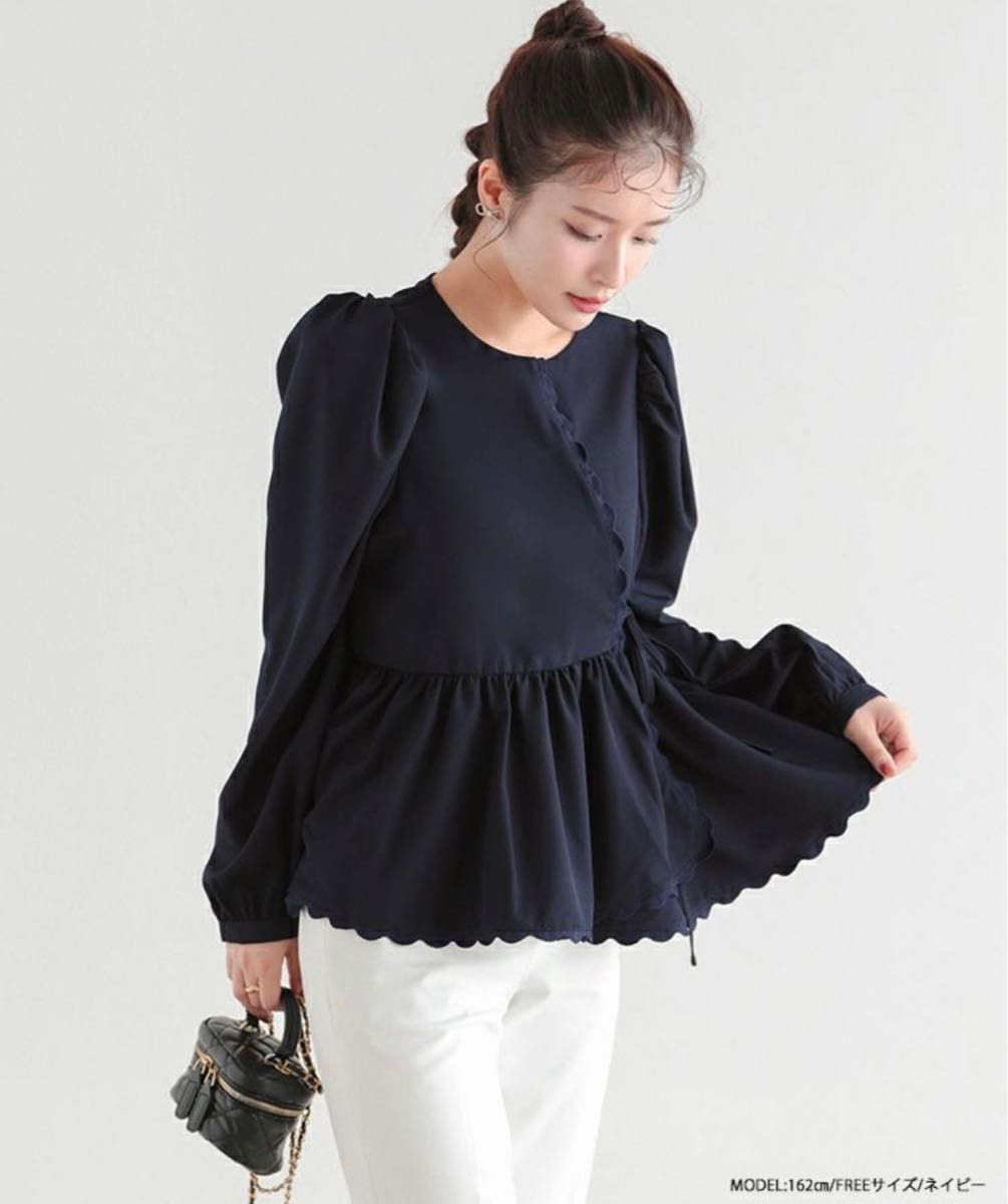 未使用品】fitmore YUKIコラボスカラップアシメブラウス