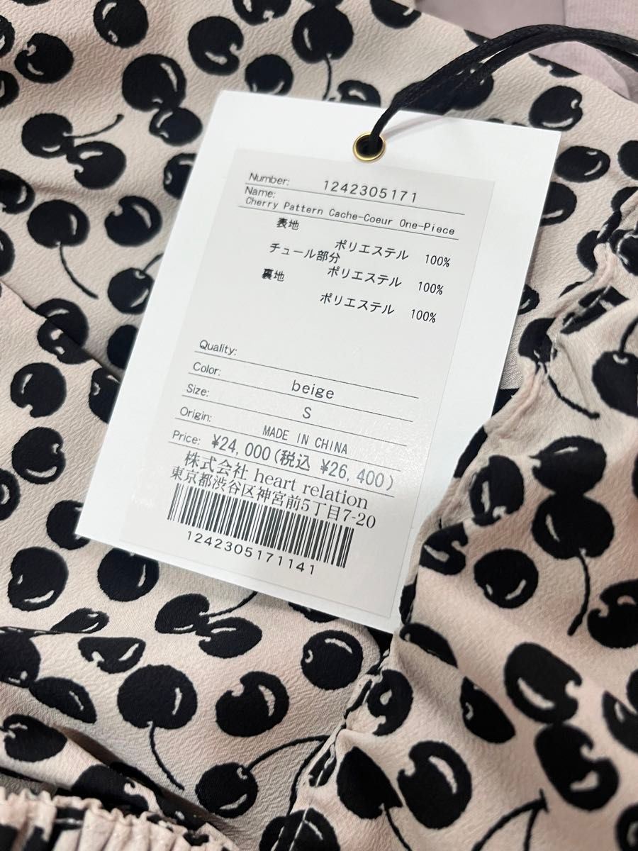 CHERRY PATTERN CACHE-COEUR ONE-PIECE herlipto チェリー CHERRY PATTERN CACHE-COEUR ONE-PIECE herlipto チェリー