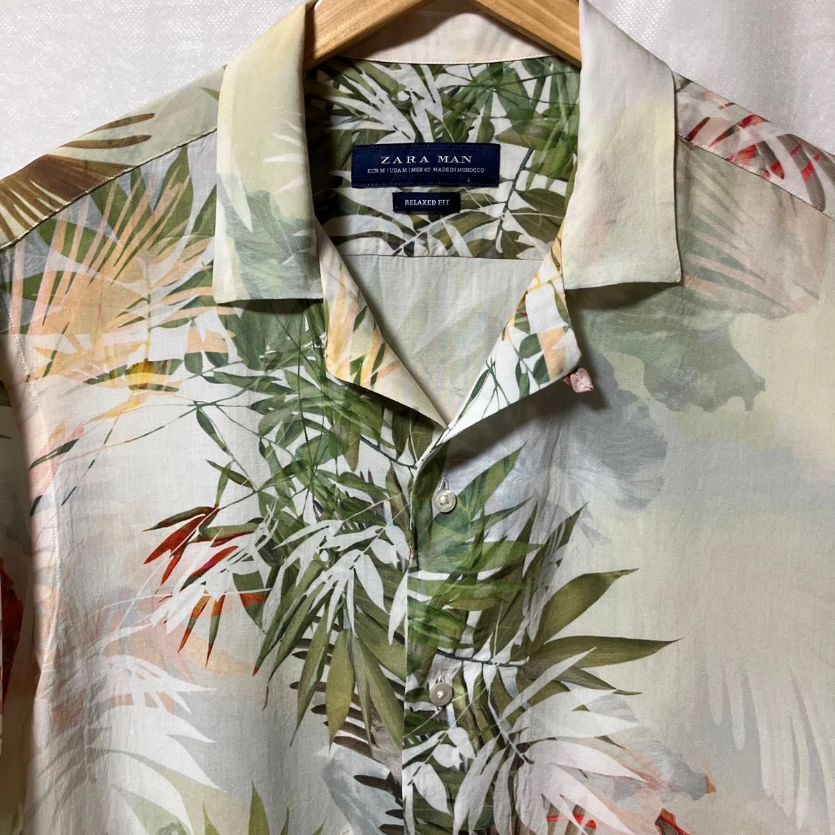 送関込み★ZARA/ザラ★ダイアモンド柄 半袖オープンカラーシャツ ZARA 半袖シャツ ボタニカル 総柄 オープンカラー ザラ|Yahoo