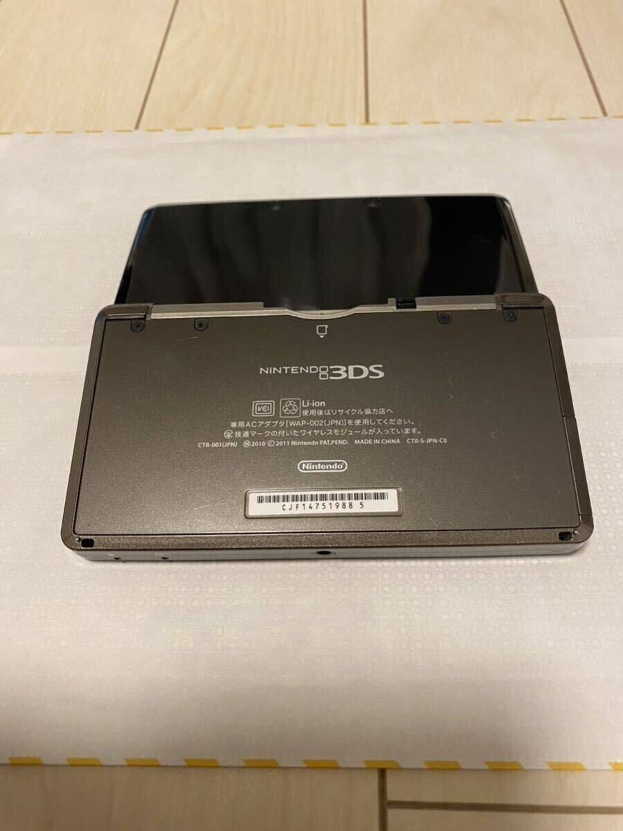  Nintendo 3DS body set Cosmo black nintendo the first period . ending operation verification settled touch pen adaptor charge stand SD card attached 