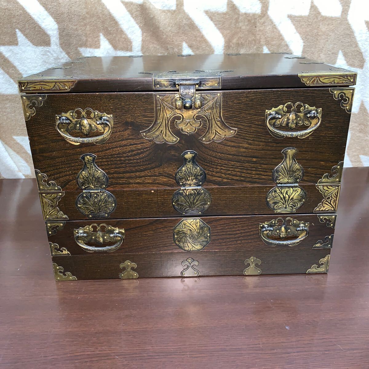 中古】李朝風 家具 チェスト アンティーク 家具 中古】李朝風 家具 チェスト アンティーク 家具