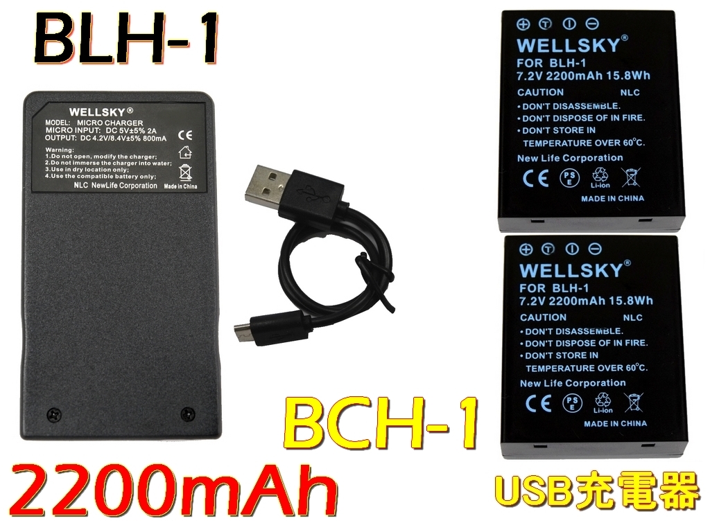 輝い 新品 オリンパス OLYMPUS BLH-1 2個 & 超軽量 USB 急速