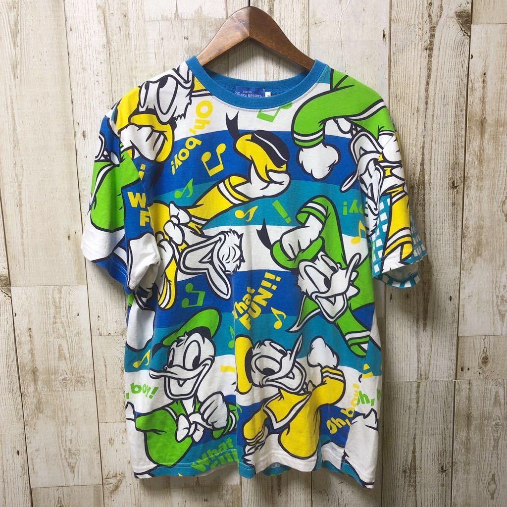 ヤフオク! - 【 Disney 】ドナルド 総柄 Tシャツ Sサイズ デ