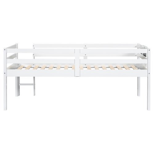 [ white ] single bed loft bed low type bed wood bed bed single storage Northern Europe manner child part shop enduring .