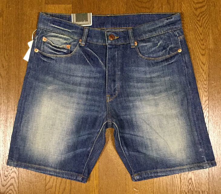 新品「HELLS BELLS」ウォッシュドデニム ハーフパンツ Blue SIZE:29 イタリア製 ストレッチ ボタンフライ_画像1