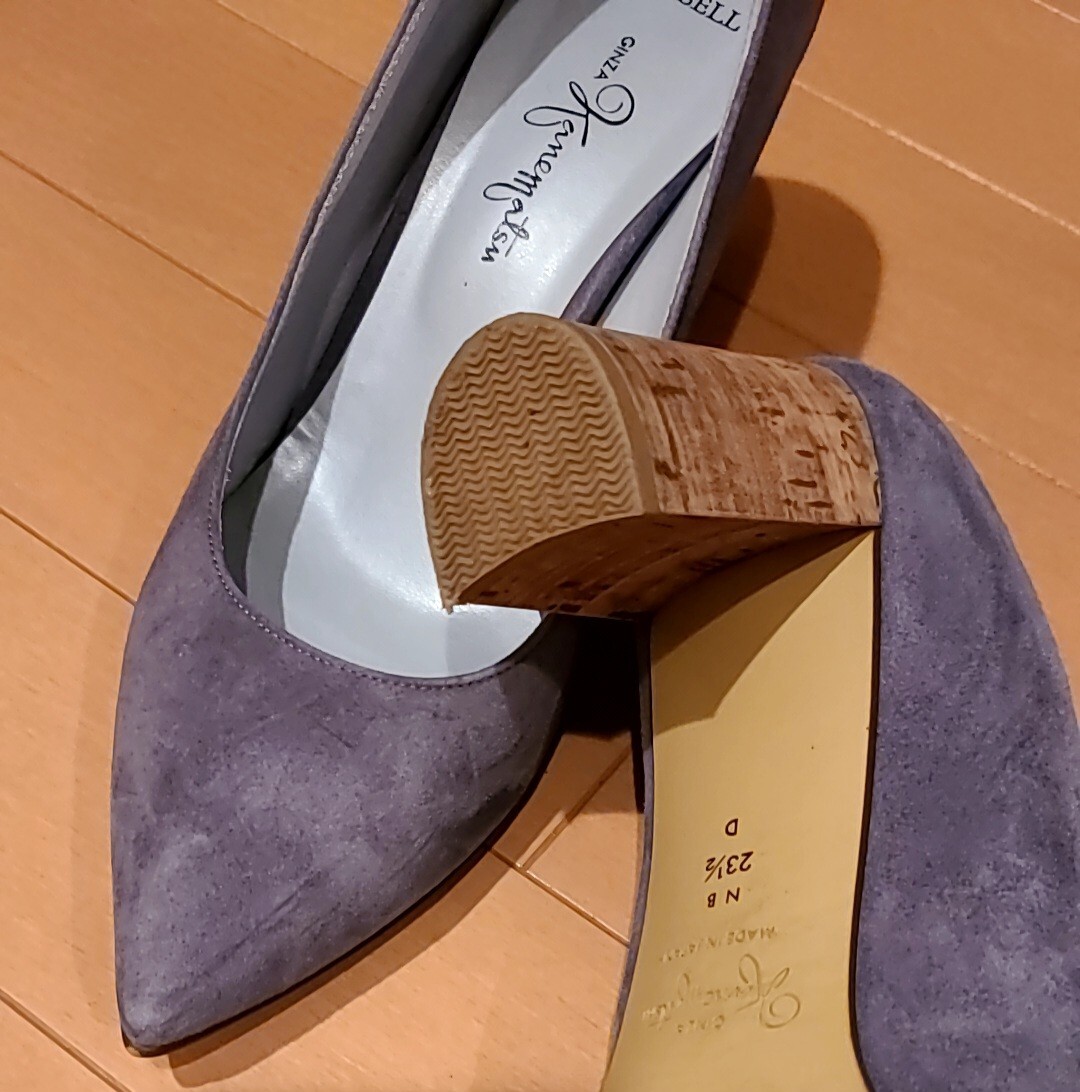 [ beautiful goods ] Ginza Kanematsu pumps navy series purple blue suede 23.5cm DIANA Diana Pool Side 