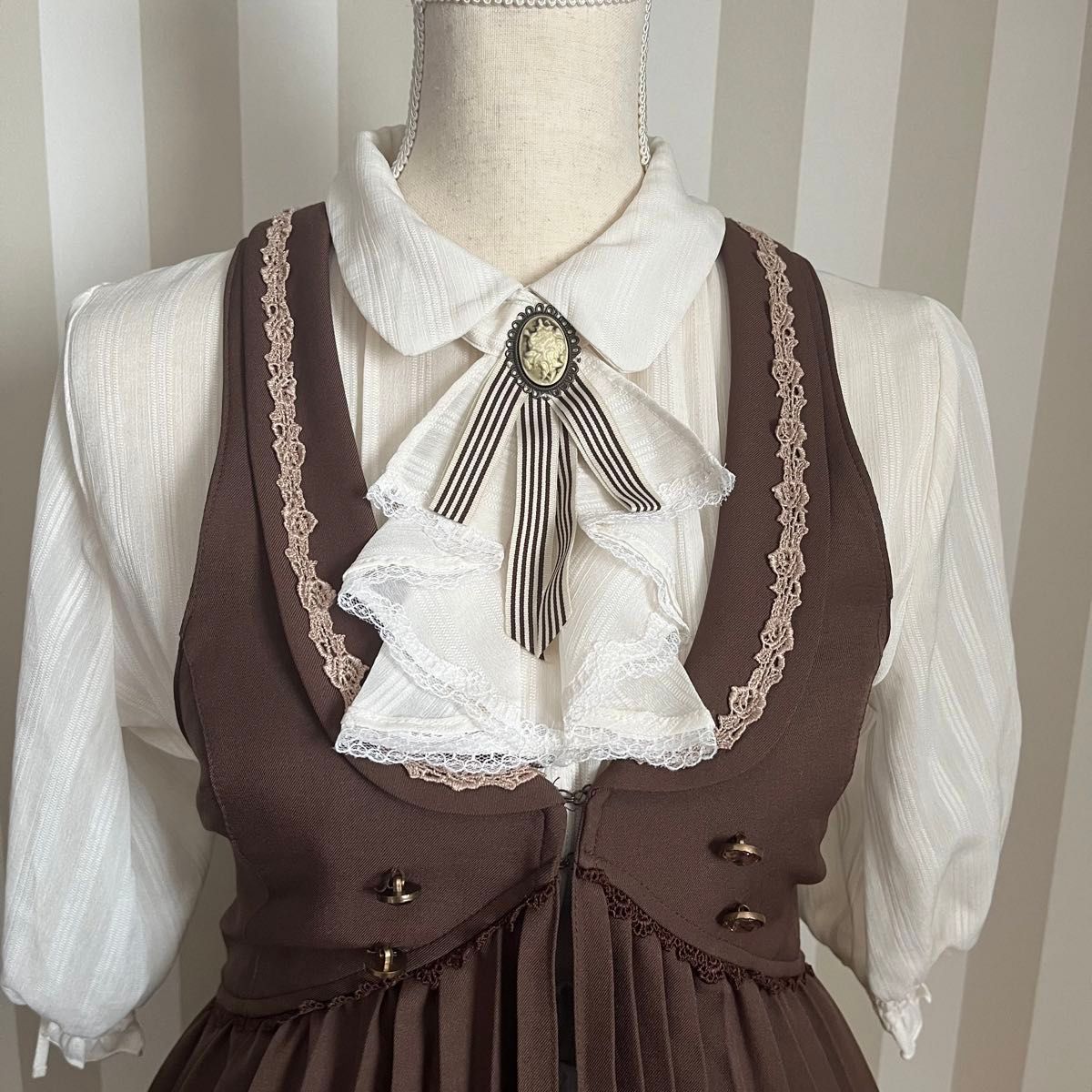 axesfemme 3点 ホワイト×ブラウンコーデセット アクシーズファム axesfemme 3点 ホワイト×ブラウンコーデセット アクシーズファム