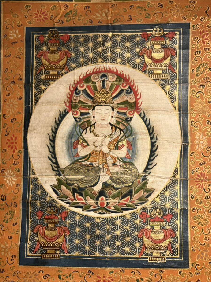 ◎特大【肉筆絹本金剛界曼荼羅】仏具寺院寺掛軸仏画仏像密教 ◎特大【肉筆絹本金剛界曼荼羅】仏具寺院寺掛軸仏画仏像密教