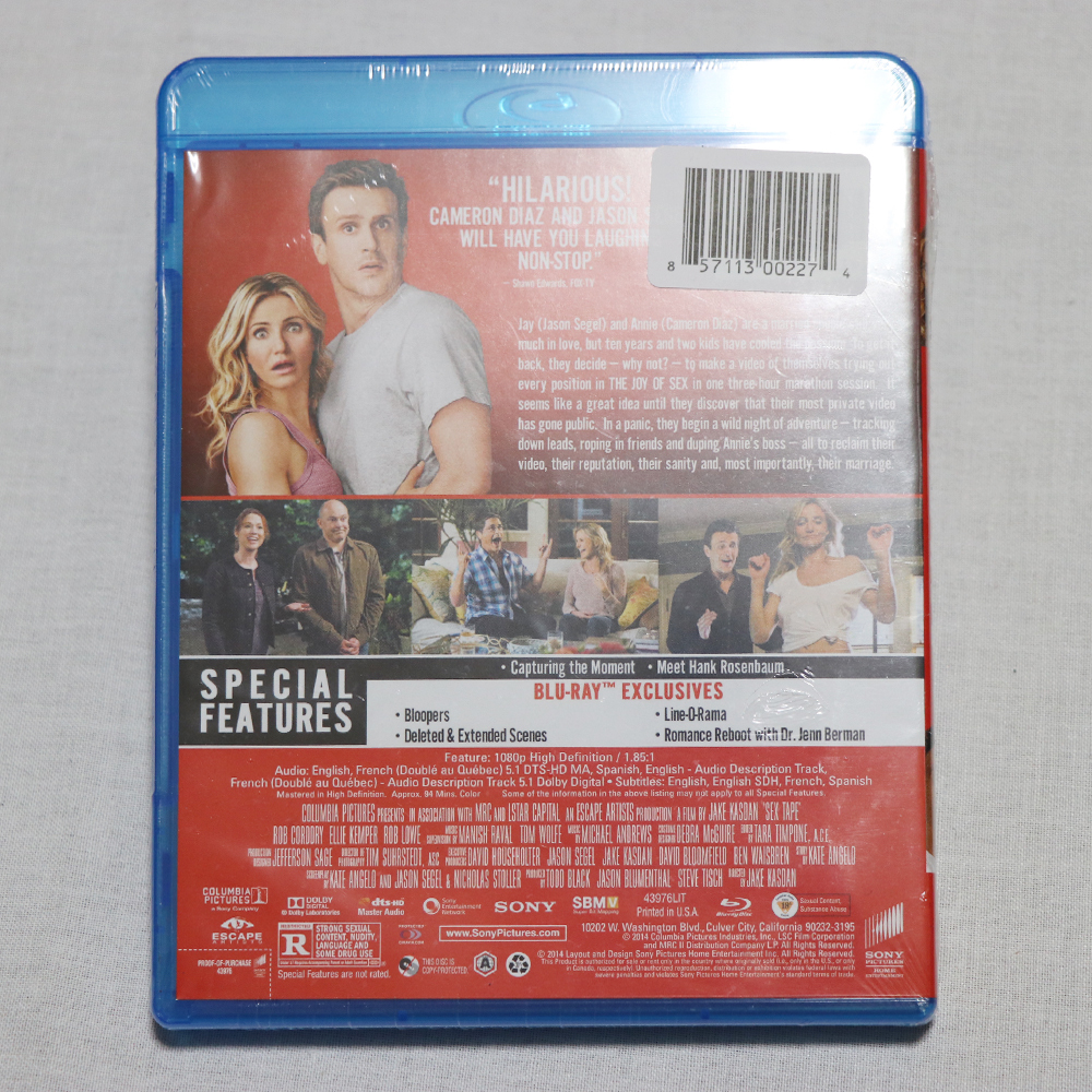 新品アメリカ購入【Blu-ray】SE TAPE キャメロン・ディアス、ジェイソン・シーゲル、ジェイク・カスダン_画像2