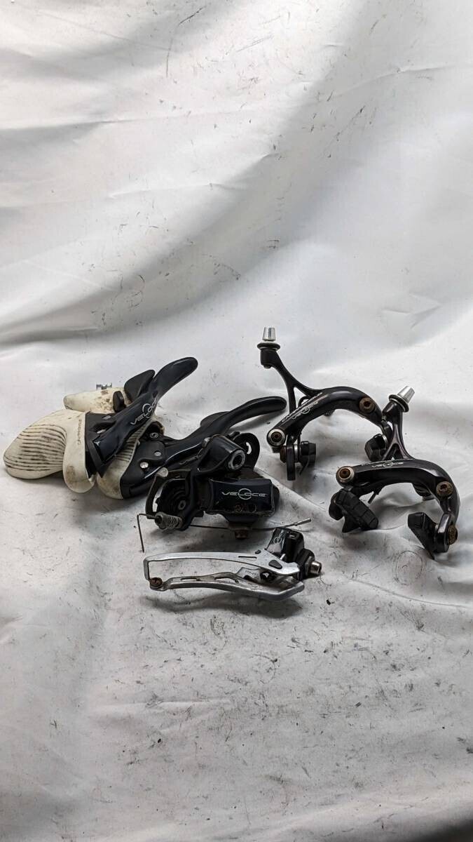 Campagnolo Veloce 2x10s エルゴレバー RD FD ブレーキ セット サビあり RDケーブルアジャスタ破損 GRA231025D