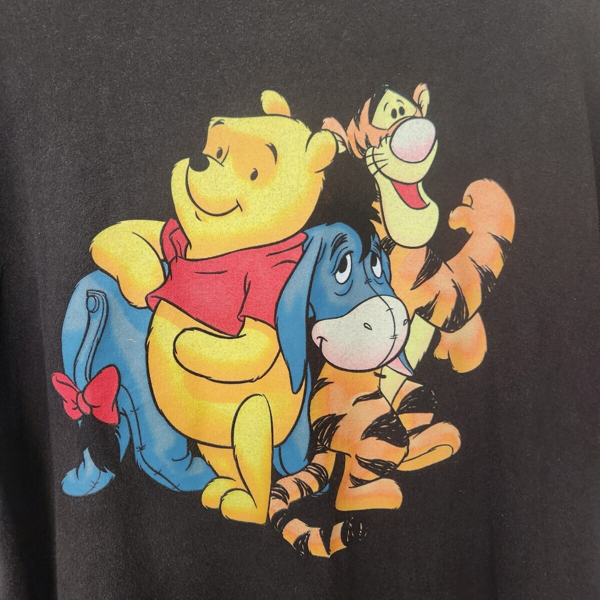 90s Disney ディズニー プーさん プリントTシャツ ブラック T 90s Disney ディズニー プーさん プリントTシャツ ブラック T