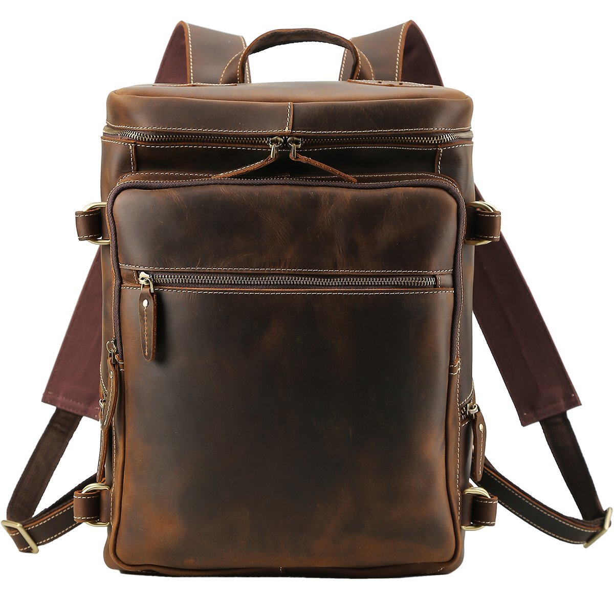 【はこぽす対応商品】 TIDING 潮牛 ブラウン 鞄 旅行 自転車 3泊 B4対応 15.6PC 2WAY 厚手牛革 バックパック リュックサック 本革 メンズ 超大容量 リュックサック
