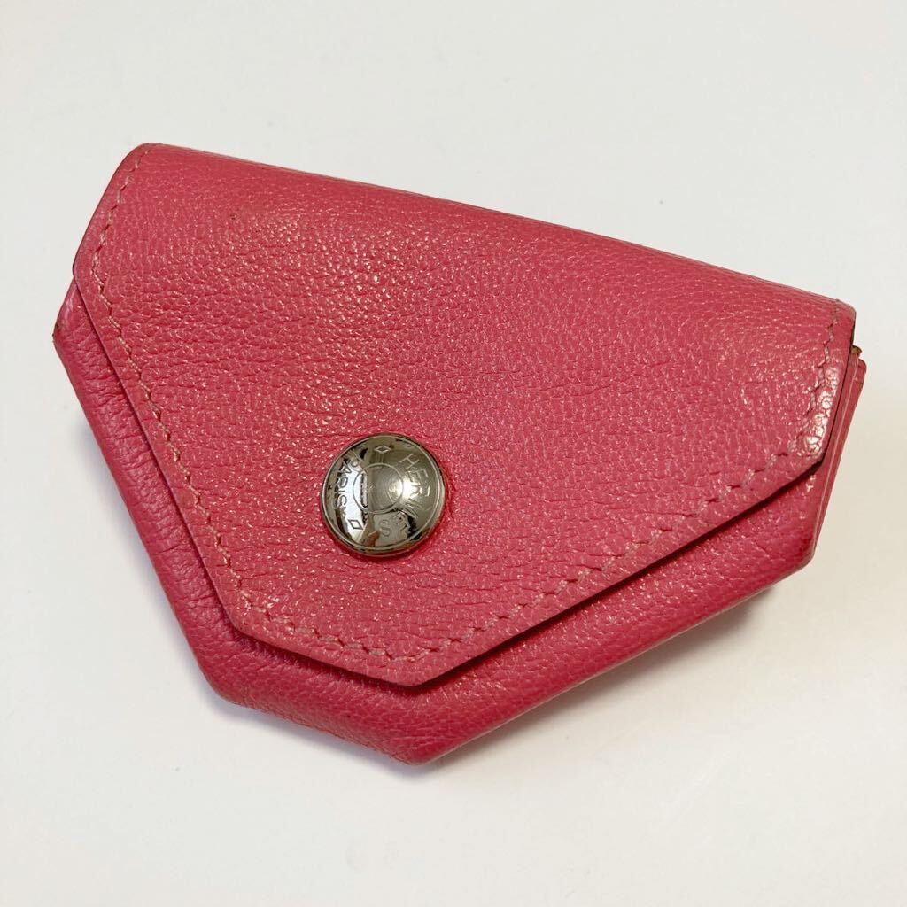 HERMES エルメス ルヴァンキャトル ピンク コインケース 中古 HERMES エルメス ルヴァンキャトル ピンク コインケース 中古