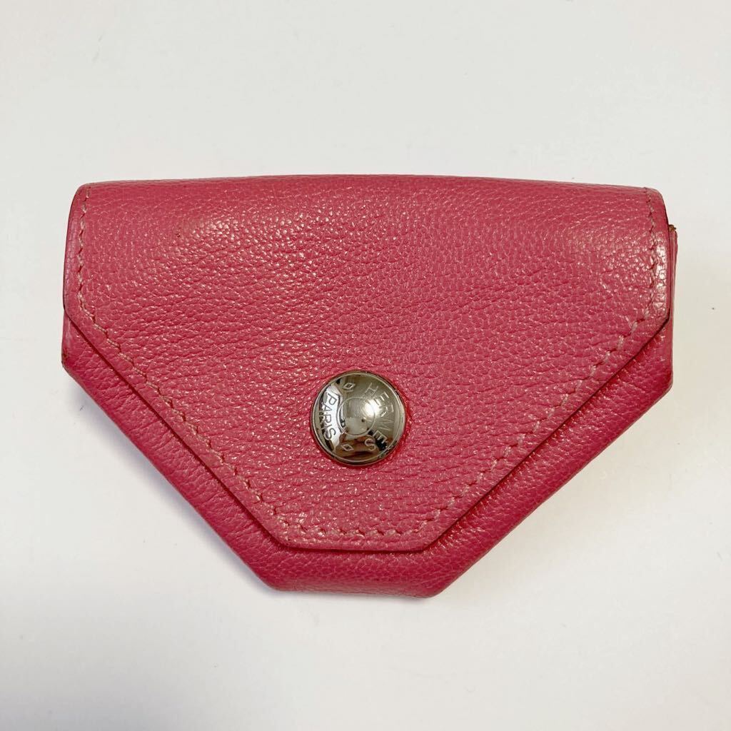 HERMES エルメス ルヴァンキャトル ピンク コインケース 中古 HERMES エルメス ルヴァンキャトル ピンク コインケース 中古