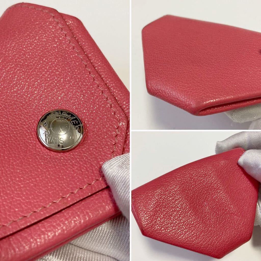 HERMES エルメス ルヴァンキャトル ピンク コインケース 中古 HERMES エルメス ルヴァンキャトル ピンク コインケース 中古