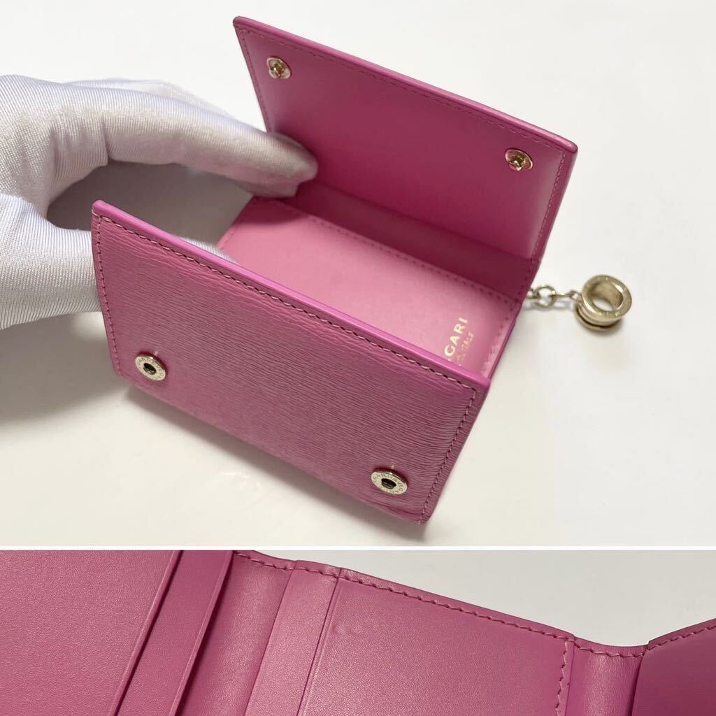 BVLGARI ブルガリ ビーゼロワン 三つ折り ミニ 財布 ピンク BVLGARI ブルガリ ビーゼロワン 三つ折り ミニ 財布 ピンク