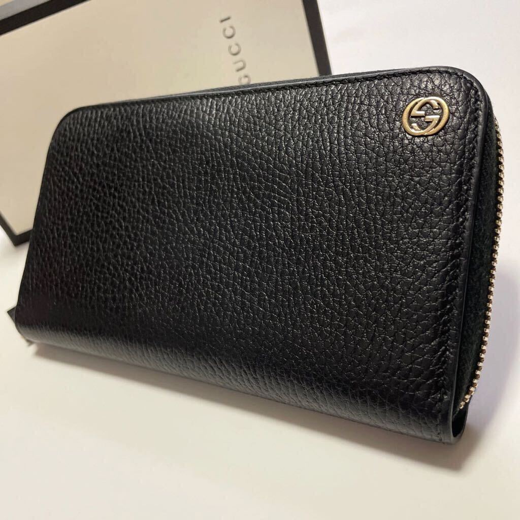 美品 GUCCI グッチ インターロッキング ラウンドファスナー 美品 GUCCI グッチ インターロッキング ラウンドファスナー