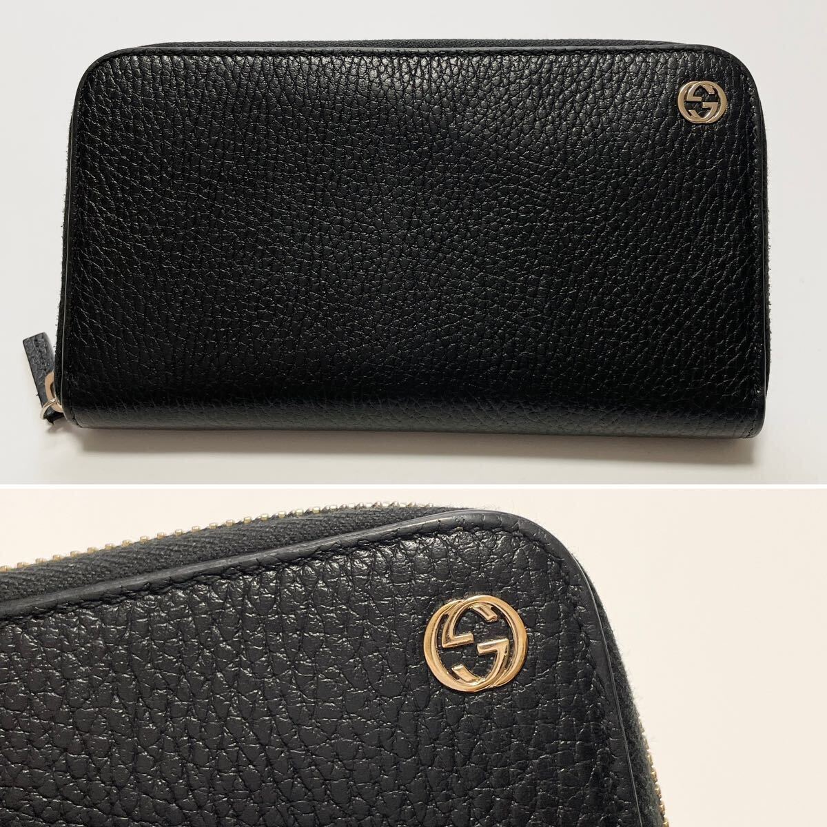 美品 GUCCI グッチ インターロッキング ラウンドファスナー 美品 GUCCI グッチ インターロッキング ラウンドファスナー