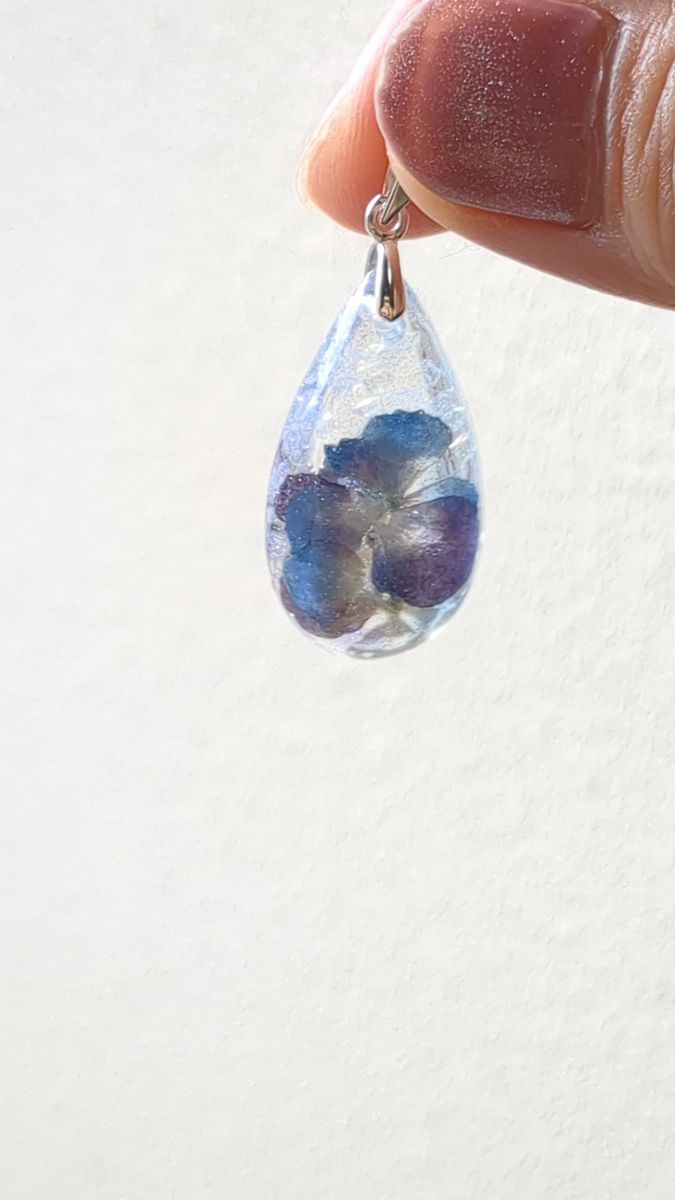 116 本物の紫陽花ネックレス アレルギー対応 ラメ