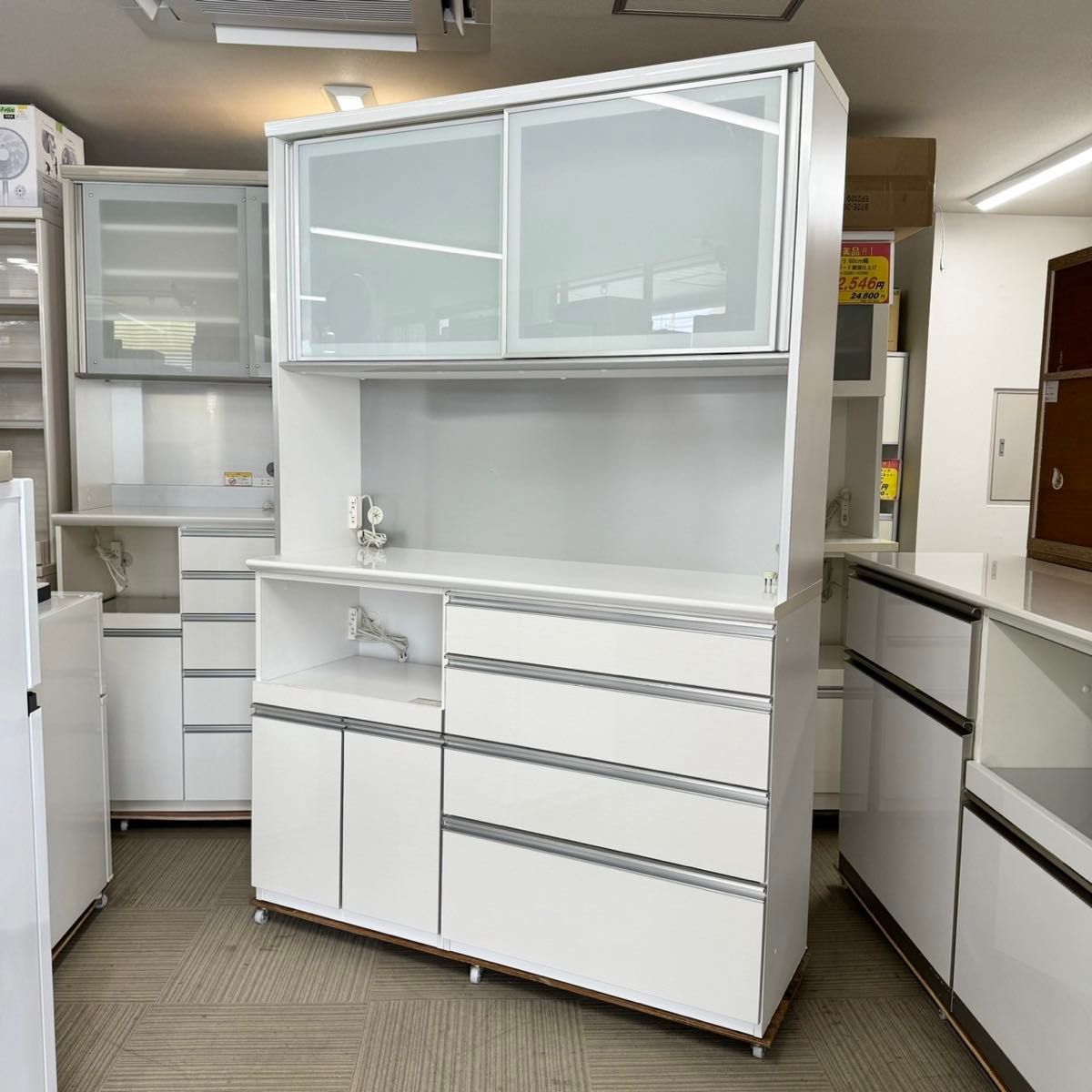 定価25万 古賀家具 140cm幅キッチンボード《セレクト》 食器棚 定価25万 古賀家具 140cm幅キッチンボード《セレクト》 食器棚